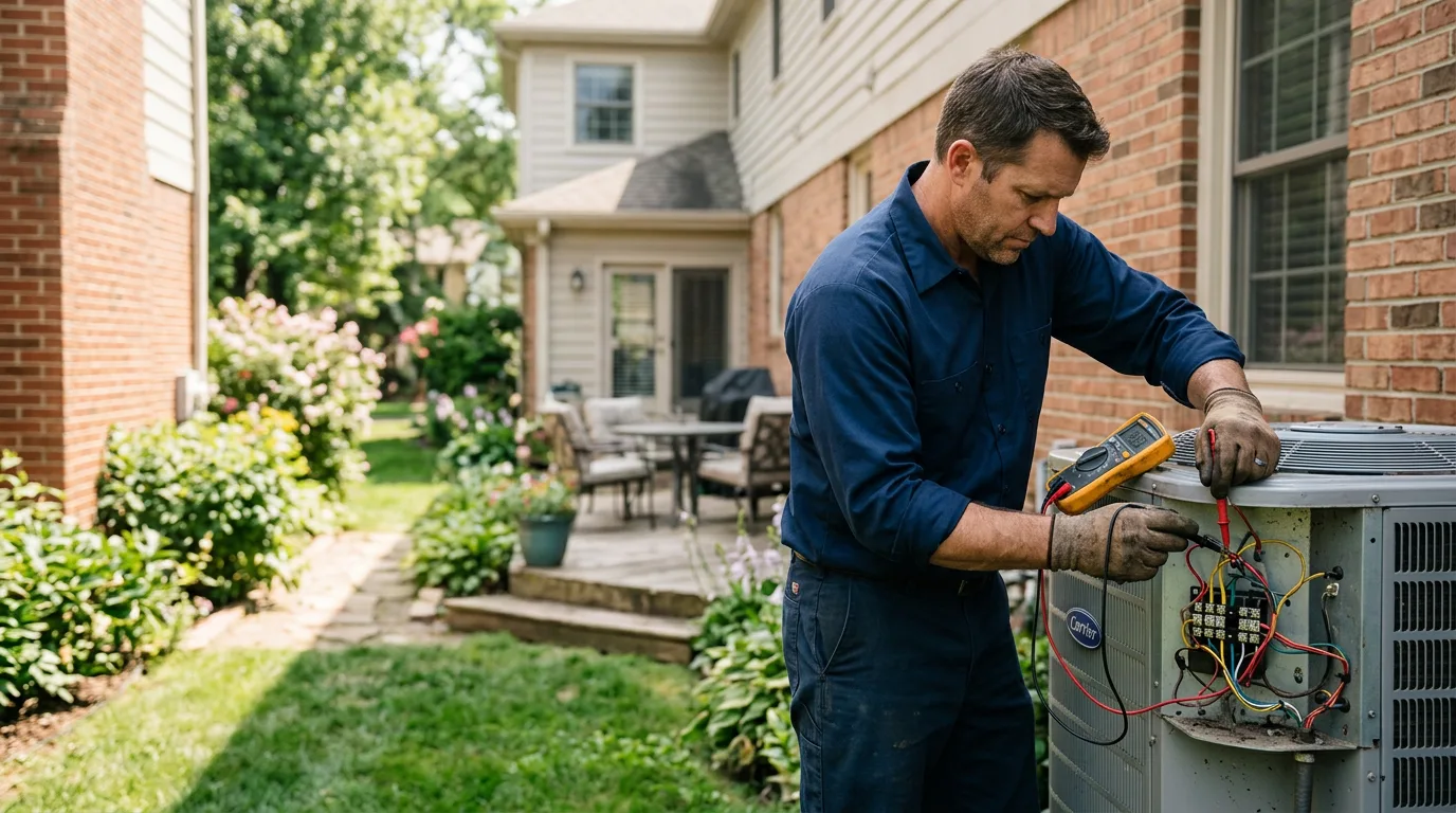 HVAC technician working near Bellflower, IL